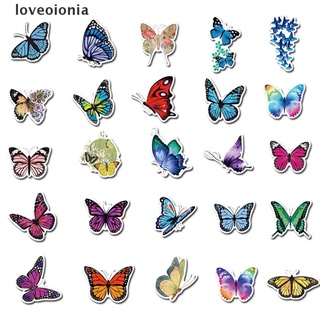 [Loveoionia] 50pc butterfly Sticker Laptop Guitar Skateboard Luggage Funny Graffiti Stickers DFGF (3)