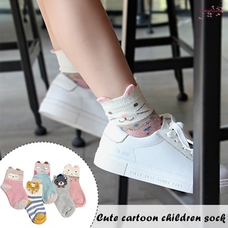 calcetines de algodón de moda para niños y niñas estilo simple con impresión de animales de dibujos animados