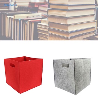 lit plegable cubo de almacenamiento cubo con doble asas duradera fieltro decorativo cesta armario hogar juguetes niños ropa organizador (1)