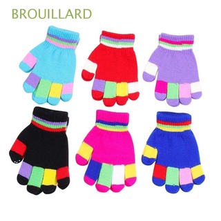 BROUILLARD Girls Baby Mittens Comfortable Thickened Finger Gloves Windproof Boys Children Antiskid Warm Kids Knitted Mittens/Multicolor