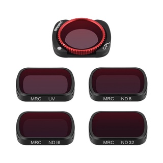 gd 5 piezas/set kit de filtros cpl uv nd8 nd16 nd32 filtros de lente de cámara juego de densidad neutral compatible con osmo pocket 1/bolsillo 2 cardán