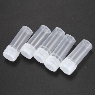 50 botellas de plástico de muestra de 5 ml tubo de prueba laboratorio pequeño frasco contenedor de almacenamiento + tapa (3)