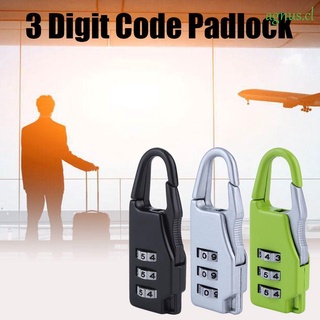 AGNUS Mini Password Combination Lock Alloy Code Lock Padlock Cabinet 3 Dial For Suitcase Drawer Gym Luggage Metal Security Digit Locks/Multicolor