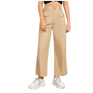[est] Pantalones casuales De Cintura Alta para mujer/pantalones sueltos/pantalones De Cintura Alta (2)