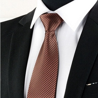 hombres comercial cremallera lazo formal traje perezoso corbata rayas boda estrecha cravate (6)
