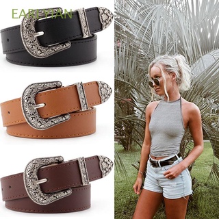 EARLYIAN Adjustable Dress Waistband Carved All-Match Belt Pin Buckle Belt Fashion PU Leather Retro Vintage Waist Strap/Multicolor
