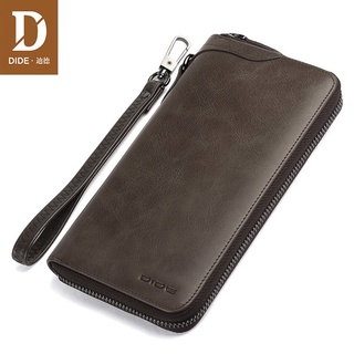 DIDE Large Capacity Wallets c0in Long Zipper Purse for Men Genuine Leather Clutch Bag Male Wallet 2022 Luxury Brand Wallet