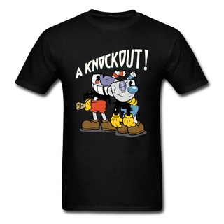 Cuphead Knockout Anime Comic Video Game algodón O-cuello camiseta familia Tops Tees cupones impresos s envío