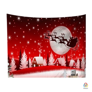 Christmas Tapestry Hanging Polyester Large Size Christmas Elements Wall Decal Themed Ornament for Room Bar New (9)