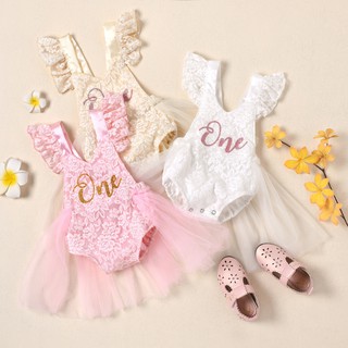 Bebé niñas mariposa manga mameluco ropa volantes encaje bebé princesa vestido (1)