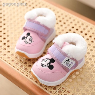 Zapatos de algodón cálidos para bebés de 0 a 2 años 1 zapatos de suela suave para niños y niñas botas cortas