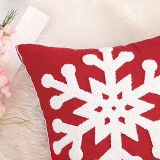 [serie De navidad]funda de almohada de terciopelo de navidad bordada holandesa con copo de nieve D9J4 (7)