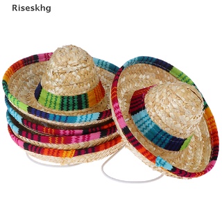 riseskhg mini mascotas perros sombrero de paja sombrero gato sol sombrero de playa fiesta sombreros de paja perros sombrero *venta caliente