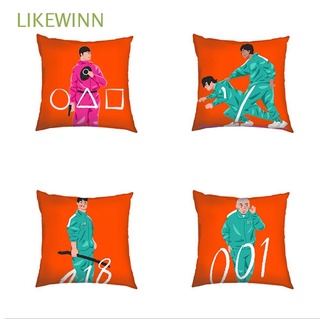 LIKEWINN Hot Sale Squid Game Pillow Case Home Cotton Linen Cushion Cover Sofa TV Drama Peripheral Automobile Gifts Drawing Room Decor
