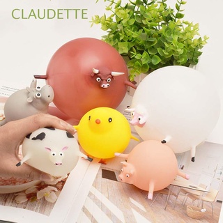 CLAUDETTE Creative Vent Temper Toy Kid Squeeze Toy Inflatable animal racket ball Gift Anti stress Cartoon Decompression Children Fidget Toys Inflatable Balloon