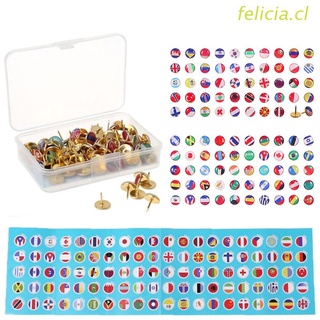 felicia Push Pins National Flag Thumb Tacks Country Map Push Pins for Bulletin Board, Map, Office (Assorted Countries Pattern, 194 Pieces)