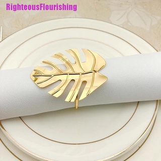 Righteousflourishing 6PCS hojas servilletas anillo titular hebilla boda fiesta cena mesa decoración (9)