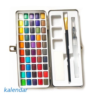 KALEN 50 Colores Sólido Acuarela Pintura Pigmento Conjunto Portátil Caja De Metal Para Principiantes Dibujo Arte Suministros (1)