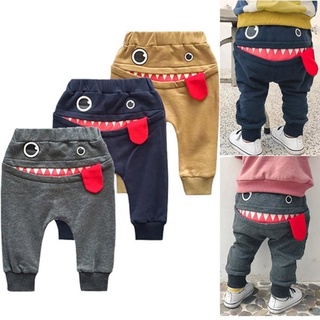 [STS] Baby Children Kids Boys Girls Cartoon Shark Tongue Harem Pants Trousers Pants