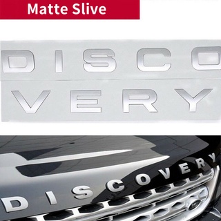 3D Matte Slive Letter DISCOVERY Car Rear Front Badge Emblem Decal Sticker for Land Rover Front Hood Rear Trunk