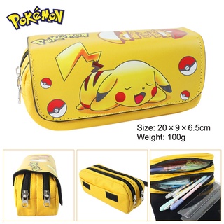 Cartoon papelería caja de embrague bolso de gran capacidad de doble capa cremallera bolsa de lápiz
