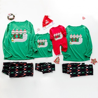 Navidad/navidad bebé niños niño impreso Top+pantalones de la familia de navidad coincidencia de pijamas conjunto de purtgrowths.br