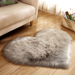 Amor corazón alfombras de lana Artificial piel de oveja alfombra peluda alfombra de suelo de imitación de piel de piel lisa esponjosa suave alfombra Tapetes mejor
