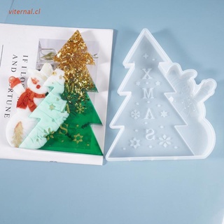VIT DIY Artesanía Joyería Colgante Cristal Resina Epoxi Molde Santa Árbol De Navidad Decoraciones Listadas Fundición De Silicona