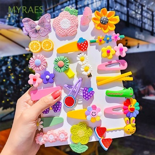 myraes 1set mariposa horquillas conjunto dulce accesorios para el cabello margarita barrettes flor lindo moda geométrica niñas frutas clip de pelo
