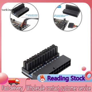 ZTURK_ Black 90 Degree Motherboard Adapter 90 Degree Angled 24 Pin Motherboard Connector Cable Routing for PC