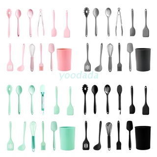 Yoo - juego de 12 utensilios de cocina de silicona, resistentes al calor, fácil de limpiar, para el hogar o el Picnic