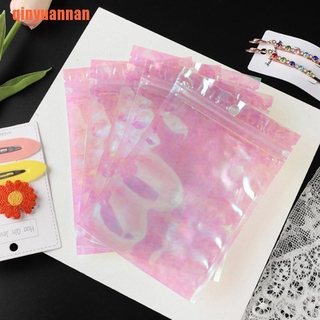 [Qinyu] 100 pzs Bolsas De Plástico con cremallera láser irscente