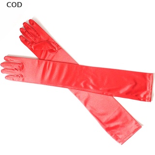 [cod] guantes de satén elástico para muñeca codo ópera extra larga fiesta de noche disfraz caliente
