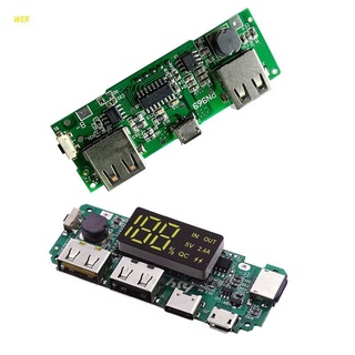 Wer LED Dual USB5V A 2A 1A Micro/tipo-C/USB entrada 18650 placa de cargador de batería