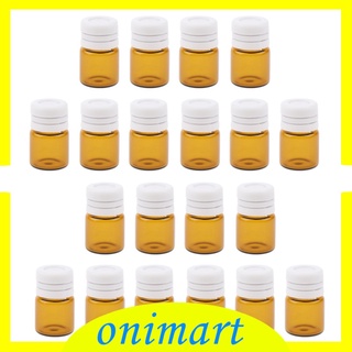 Onimart 20 piezas Mini botellas De vidrio vacío ámbar 1ml Para aceite esencial/muestra De Perfume (3)