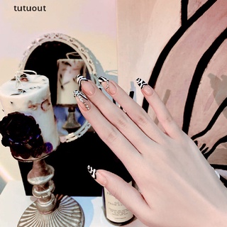 Tutuout New Wearing Nail Patch Fake Nail Finished Removable Pattern long Nail Sticker CL