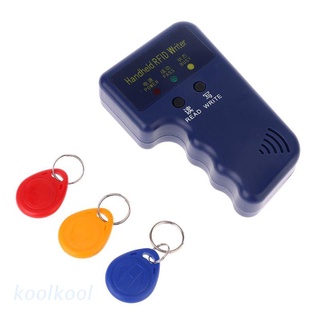 Kool portátil 125KHz RFID duplicador copiadora escritor programador lector + llaves EM4305 T5577 identificación recargable Keyfobs etiquetas tarjeta