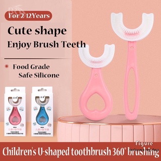 Cepillo De dientes en forma De U De 360 grados Para niños De 2-6-12 años (2)