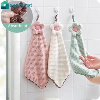 Linda toalla de mano colgante suave flor de sol/Super absorbente de lana de Coral no revestimiento paños de limpieza/cocina hogar baño toallas de limpieza
