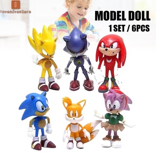 6pcs Sonic Erizos Juguete Figura Juguetes De Dibujos Animados Personaje Muñeca Modelo Para Niños Lindo