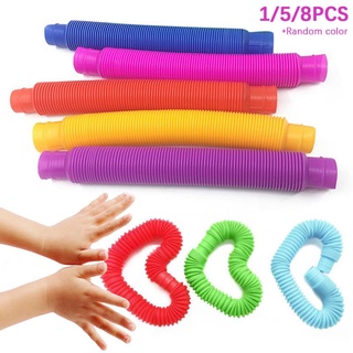 5pcs pop ittube juguetes sensorial plástico estiramiento tubo de descompresión niños juguetes adultos
