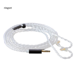 ringset jcally zsn/zst/zs10/as10/es3 cable de cable trenzado plateado para auriculares