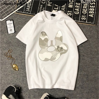 [nuevo] camiseta disney mujeres mickey mouse dibujos animados patrón de impresión de telas jersey suelto tops
