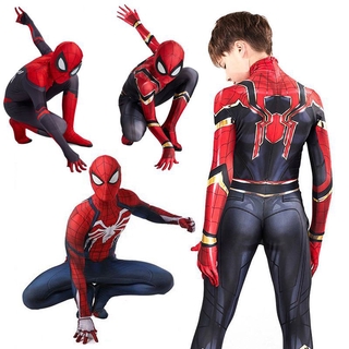 Spider-Man Homecoming Iron Spiderman Suit Superhero Costume Halloween Cosplay Jumpsuit for Kids & Adult