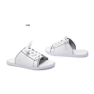 [COD] Womens Flat Sandals Leather Lace Up Open Toe Slippers Summer Slide Sandals HOT