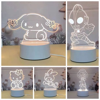 Sanrio Hello Kitty Cinnamoroll MelodyCompact Duck Lámpara De Noche Decorar La Luz De Escritorio Para Estudio Ultraman Una Pieza Luffy Pikachu-532 (1)