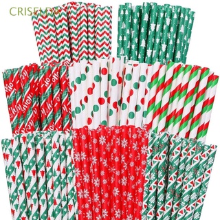 criselda 25pcs decoración navideña batido fiesta suministros beber pajitas vacaciones temática desechable biodegradable año nuevo multicolor barra de papel herramientas (1)
