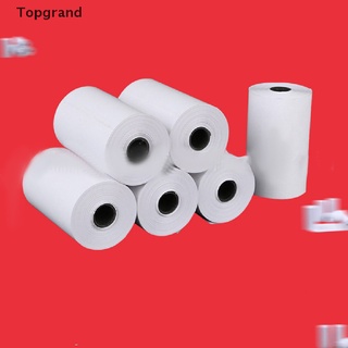 Topgrand 5 Rolls Printable Sticker Paper Roll Direct Thermal Paper with Self-adhesive .