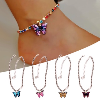 Aleasoon - cadena de diamantes de mariposa colorida para mujer