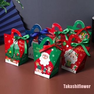 Takashiflower 5pcs bolsa de navidad de papel rojo bolsa de navidad para galletas de caramelo caja de Paking